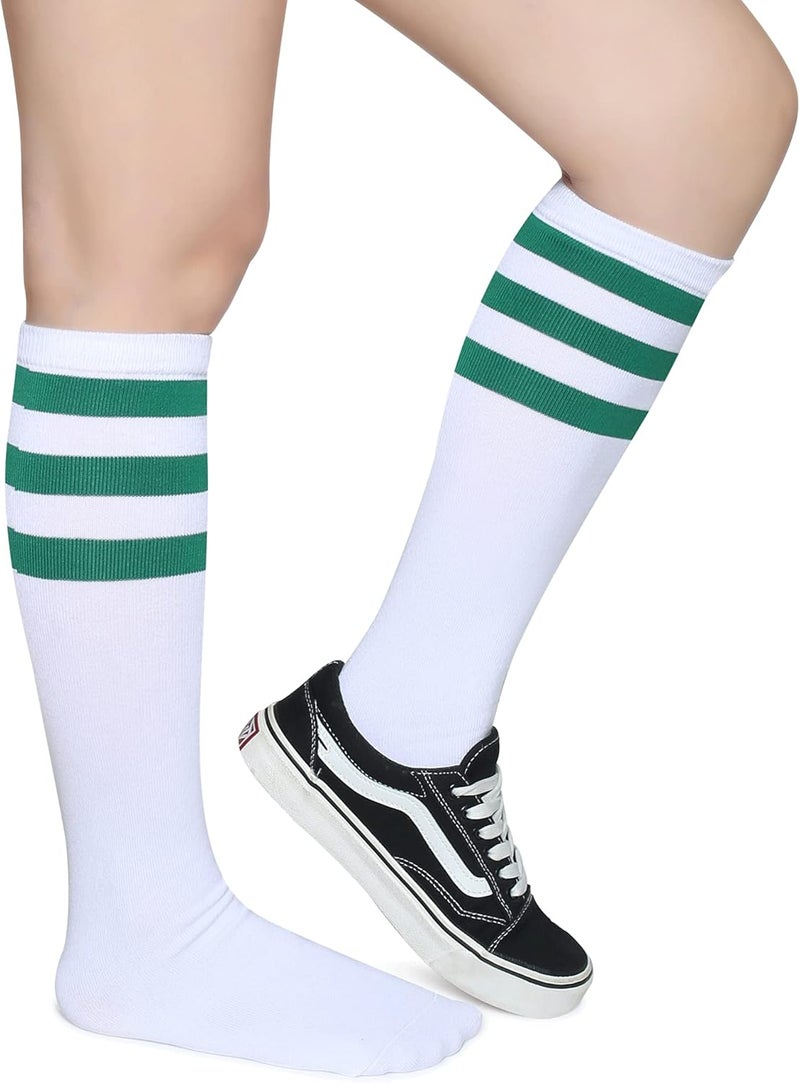 Pareberry Triple Stripes Soft Cotton Knee High Tube Socks for Men and Women - Image 2